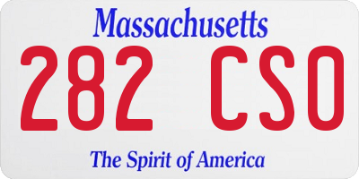 MA license plate 282CS0