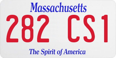 MA license plate 282CS1