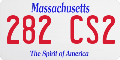 MA license plate 282CS2