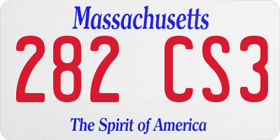 MA license plate 282CS3