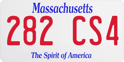 MA license plate 282CS4