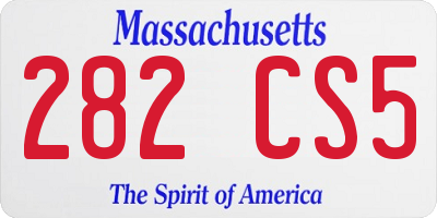 MA license plate 282CS5