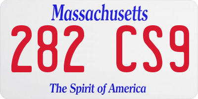 MA license plate 282CS9