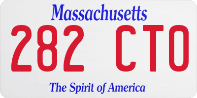 MA license plate 282CT0