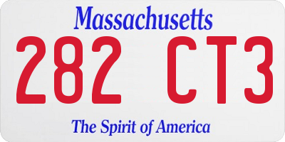 MA license plate 282CT3