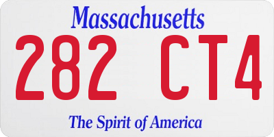 MA license plate 282CT4