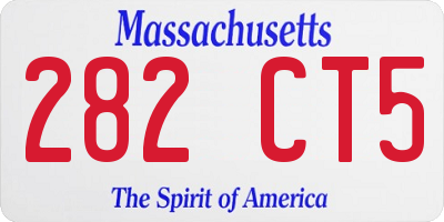MA license plate 282CT5
