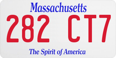 MA license plate 282CT7