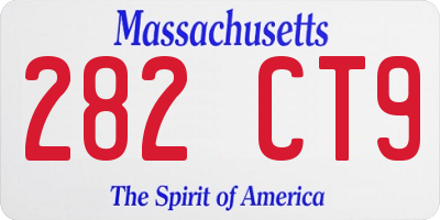 MA license plate 282CT9