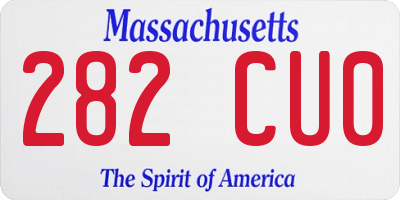 MA license plate 282CU0