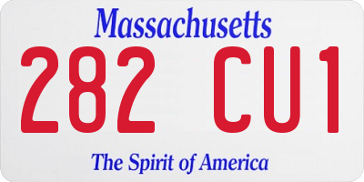MA license plate 282CU1