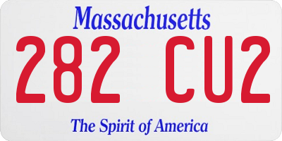 MA license plate 282CU2
