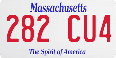 MA license plate 282CU4
