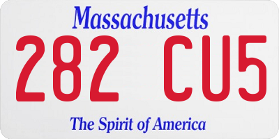 MA license plate 282CU5