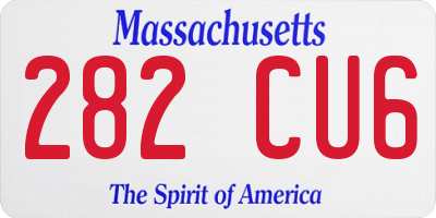 MA license plate 282CU6