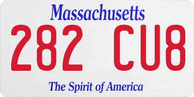 MA license plate 282CU8