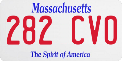 MA license plate 282CV0