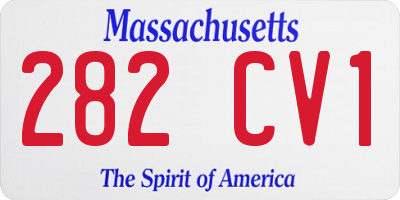 MA license plate 282CV1