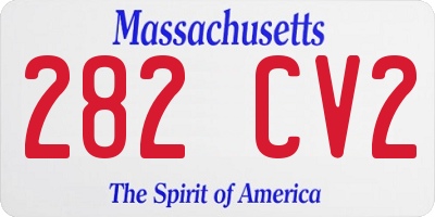 MA license plate 282CV2