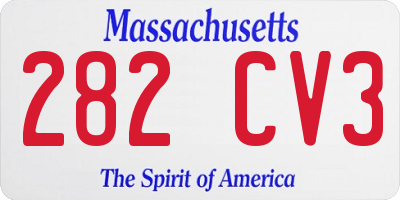 MA license plate 282CV3