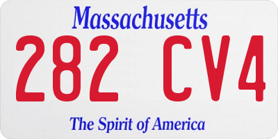 MA license plate 282CV4