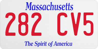 MA license plate 282CV5