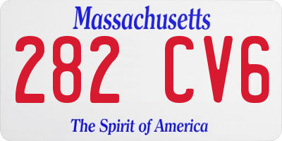 MA license plate 282CV6