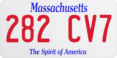 MA license plate 282CV7