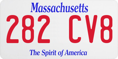 MA license plate 282CV8