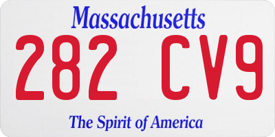 MA license plate 282CV9