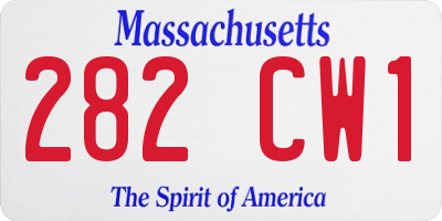 MA license plate 282CW1