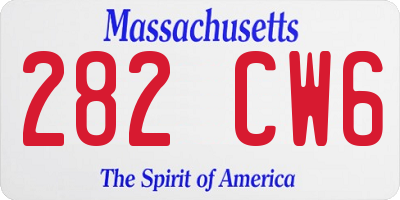 MA license plate 282CW6