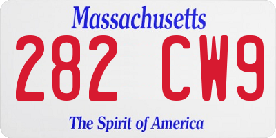 MA license plate 282CW9