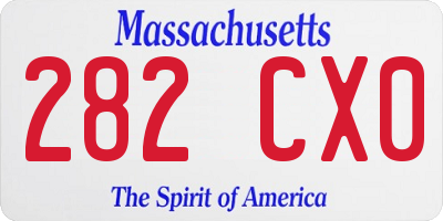 MA license plate 282CX0