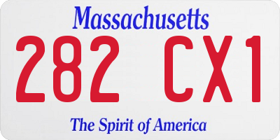 MA license plate 282CX1