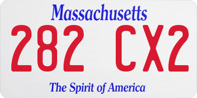 MA license plate 282CX2