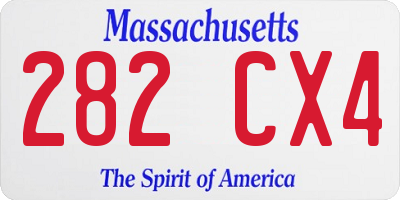 MA license plate 282CX4