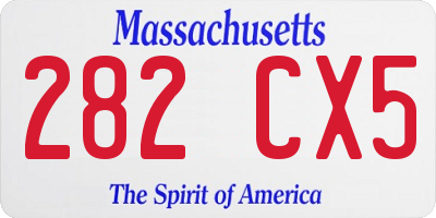 MA license plate 282CX5