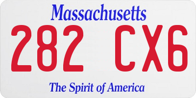 MA license plate 282CX6