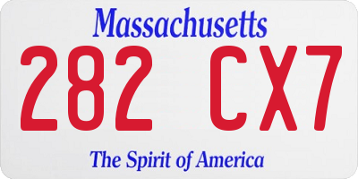 MA license plate 282CX7