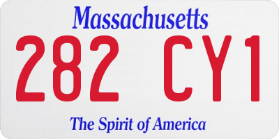 MA license plate 282CY1