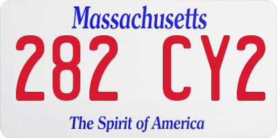MA license plate 282CY2
