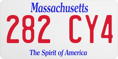 MA license plate 282CY4
