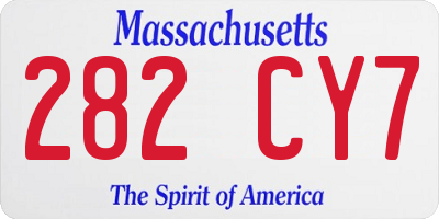 MA license plate 282CY7