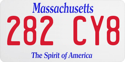 MA license plate 282CY8