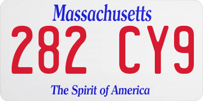 MA license plate 282CY9