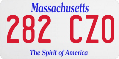 MA license plate 282CZ0