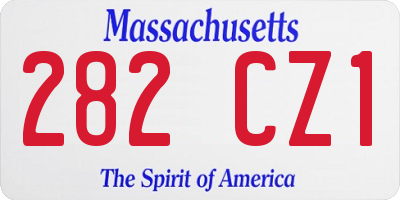 MA license plate 282CZ1