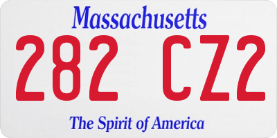 MA license plate 282CZ2