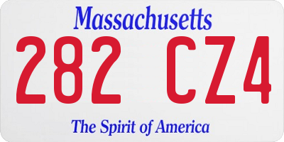 MA license plate 282CZ4
